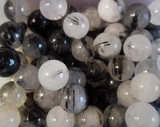 Perles Minéraux Quartz Tourmaline 8,1mm