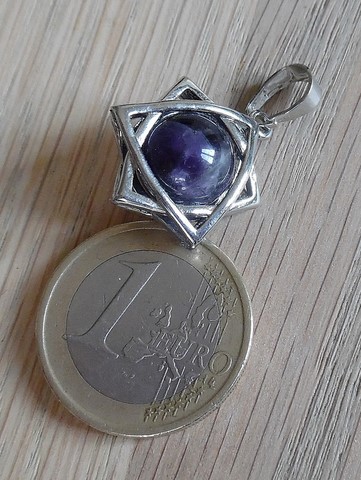 Pendentif sphère étoile de david Améthyste