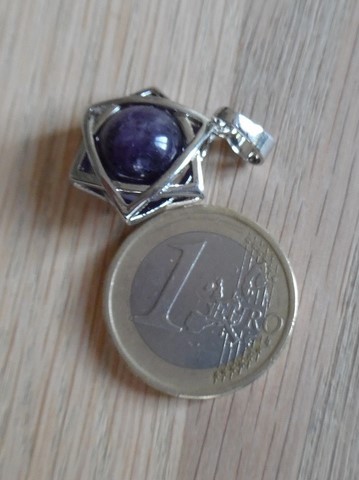 Pendentif sphère étoile de david Améthyste