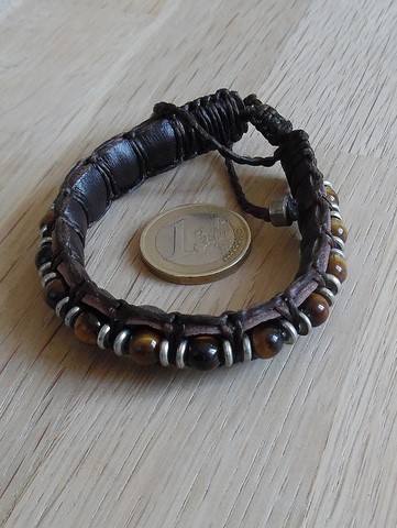 Bracelet cuir oeil de tigre