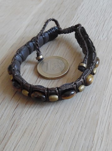 Bracelet cuir oeil de tigre