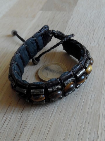 Bracelet cuir oeil de tigre