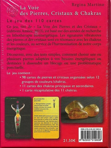 Jeu 110 cartes la voie des pierres et des cristaux regina martino