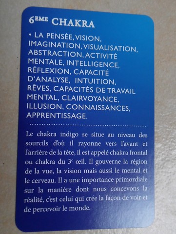 Carte propriétés énergétiques 6ème chakra 3ème oeil