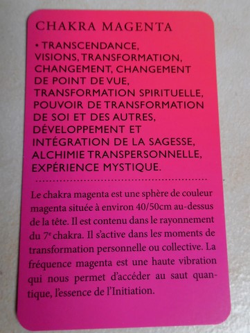 Carte propriétés énergétiques chakra Magenta