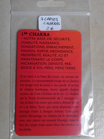 Cartes propriétés énergétiques 7 chakras