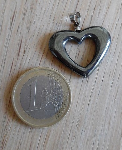 Pendentif coeur Hématite