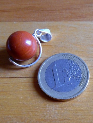 Pendentif sphère Jaspe rouge