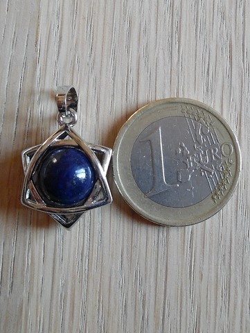 Pendentif étoile de david sceau de salomon Lapis Lazuli