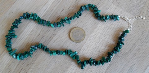 Collier baroque chips Malachite