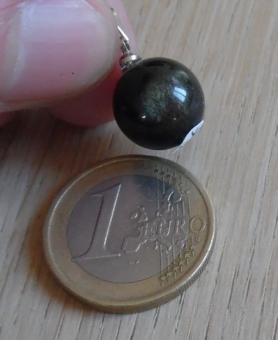Pnedentif boule Obsidienne dorée