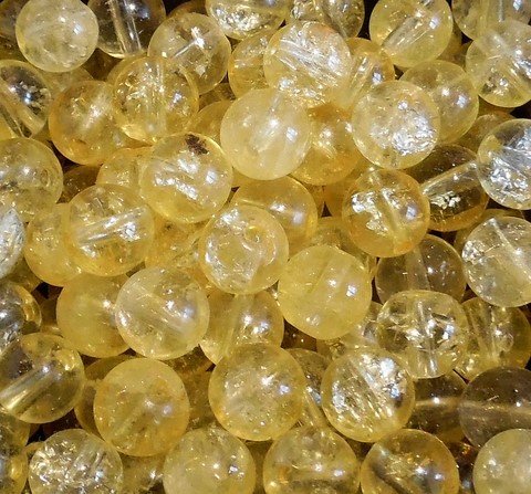 Perles Minéraux Citrine chauffée 6,4mm