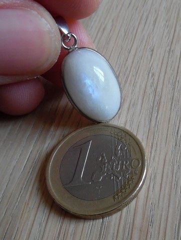 Pendentif pierre de lune Labradorite blanche