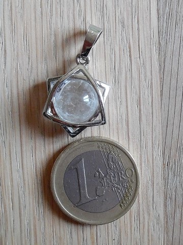 Pendentif étoile de david sceau de salomon Cristal de roche