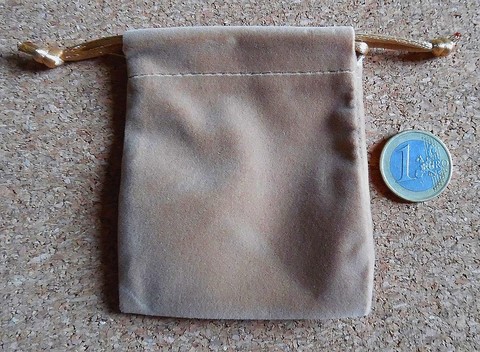 pochette en velour beige