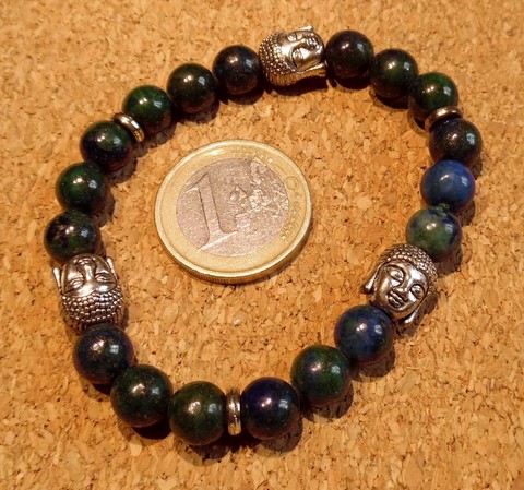 Bracelet bouddha en Azurite - Malachite