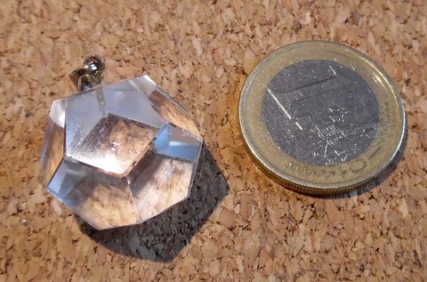 Pendentif Dodécaèdre en Cristal de roche