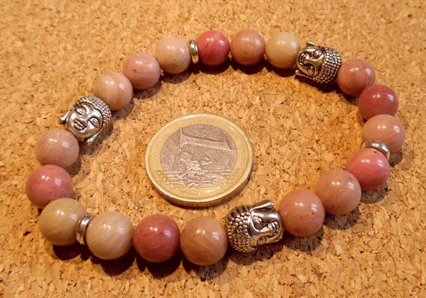 Bracelet bouddha en Rhodonite