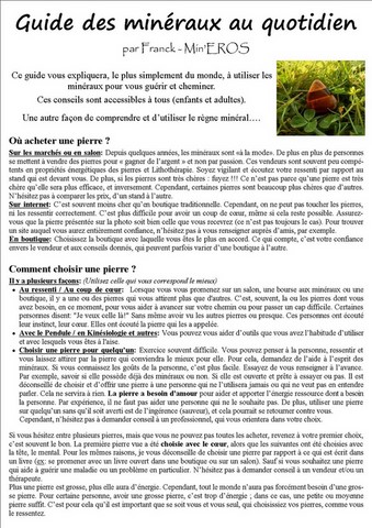 Guide d'utilisation des minéraux au quotidien