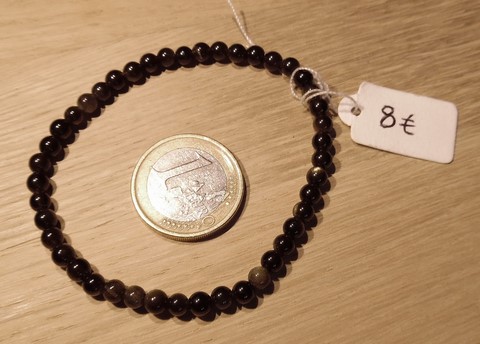 bracelet obsidienne dorée