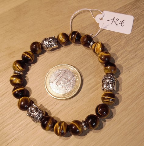 Bracelet Oeil de tigre et bouddha