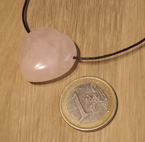 Pendentif coeur Quartz rose