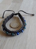 Bracelet cuir azurite malachite