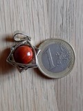 Pendentif étoile de david sceau de salomon Jaspe rouge