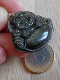 Pendentif bouddha Obsidienne dorée