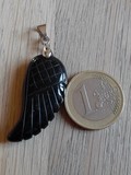 Pendentif aile obsidienne noire