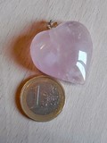 Pendentif coeur quartz rose