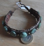 Bracelet cuir Turquoise homme