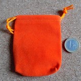 pochette en velour orange