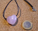 Pendentif coeur en Quartz rose